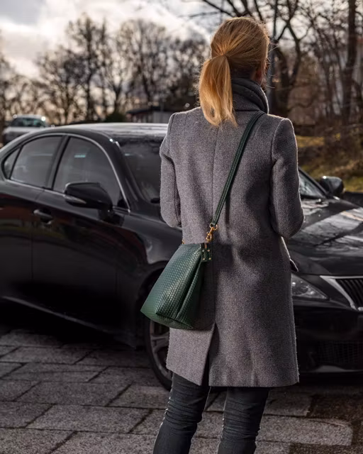 Large Shoulder Bag - Herringbone