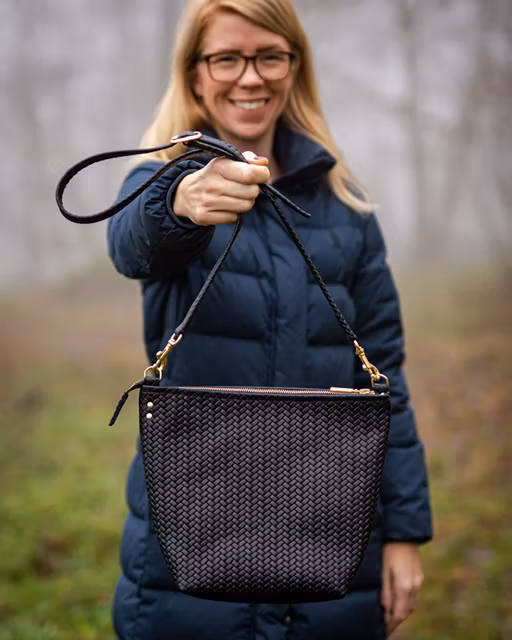 Large Shoulder Bag - Herringbone