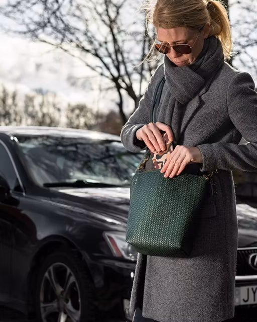 Large Shoulder Bag - Herringbone