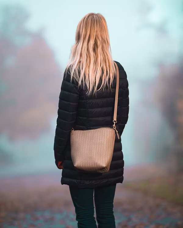 Large Shoulder Bag - Herringbone