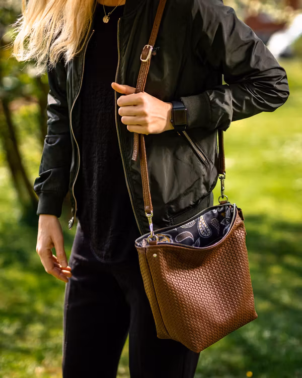 Large Shoulder Bag - Herringbone