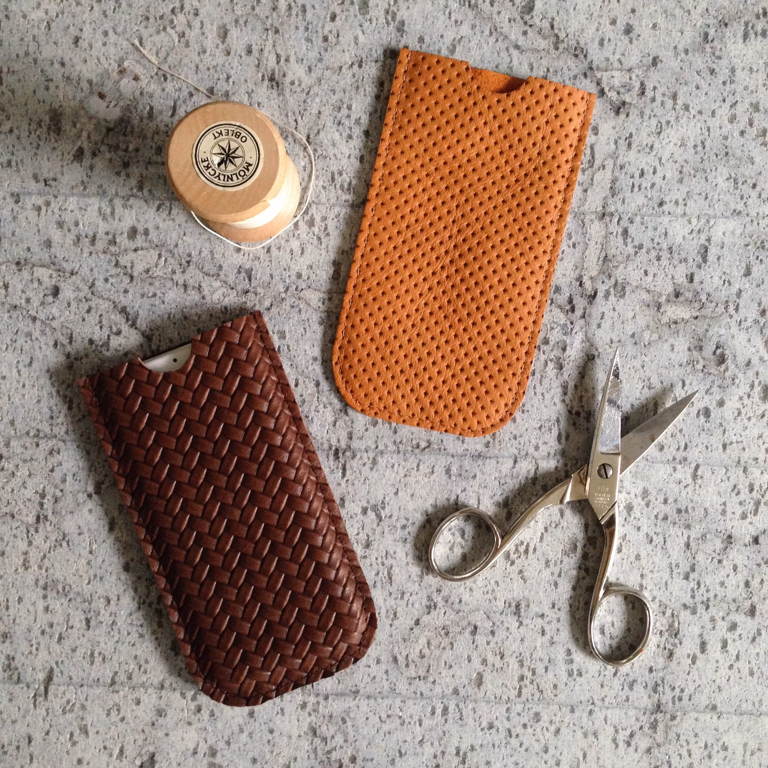 Leather Sleeve for iPhone 6 & 7 - Brown 'Braided' Leather