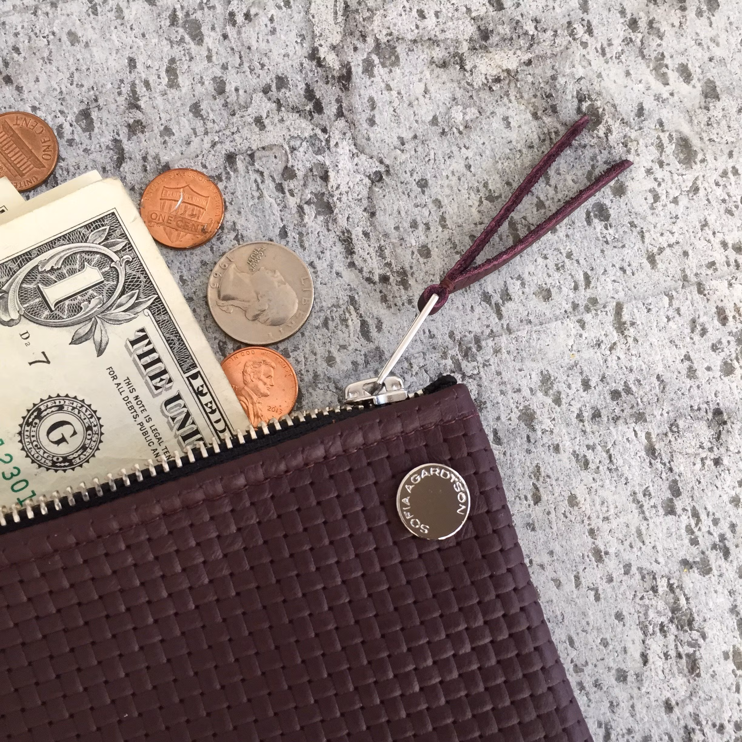 VIP iPhone Wallet - Bordeaux Basket Weave
