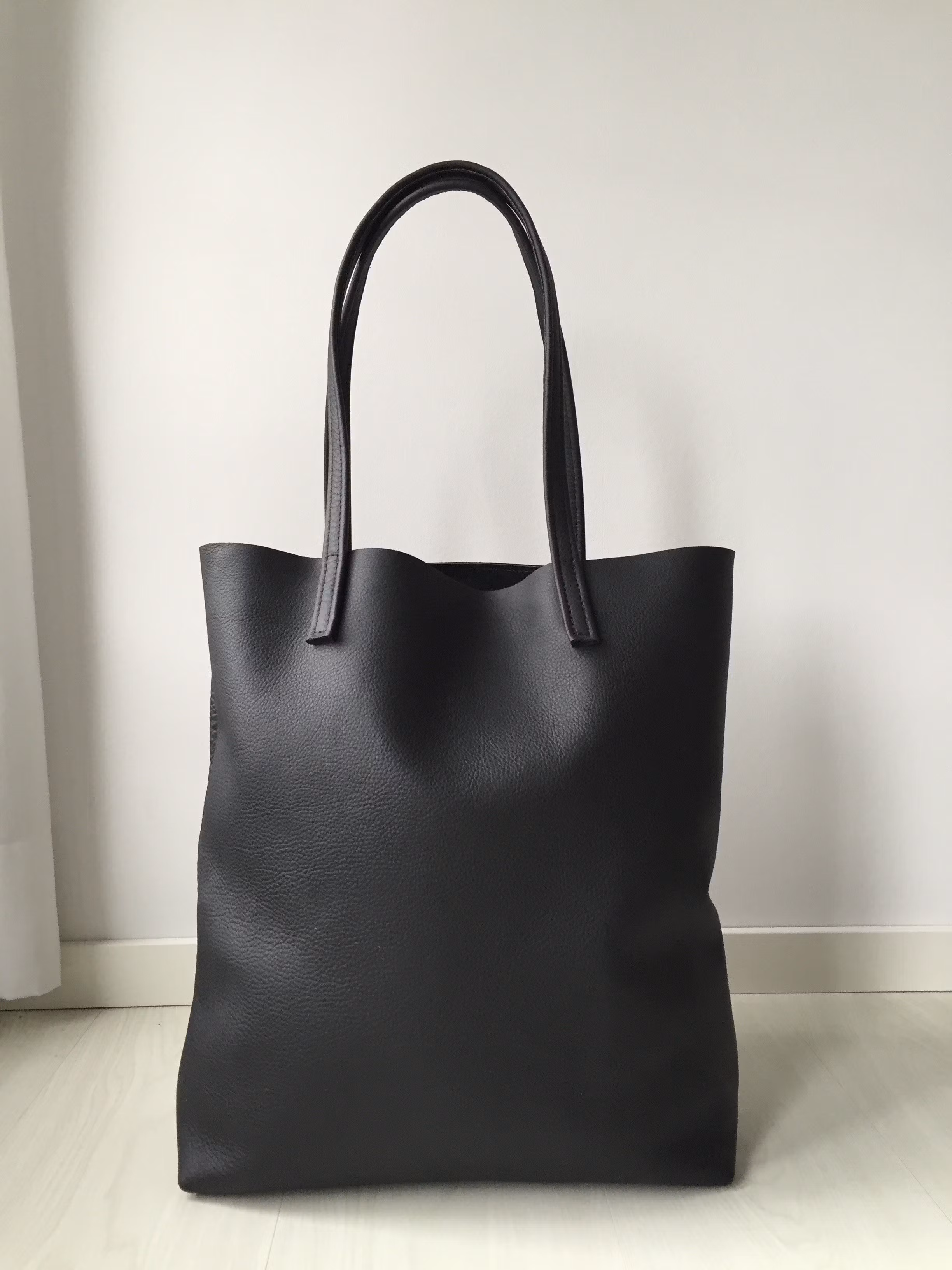 Raw Leather Tote Bag