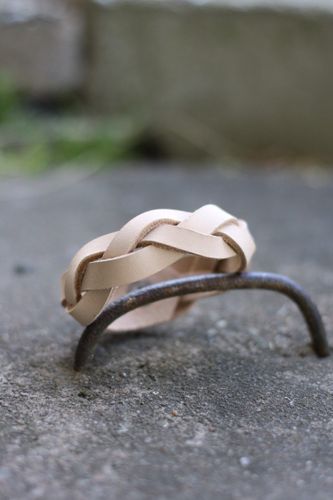 Tan Braided Leather Bracelet