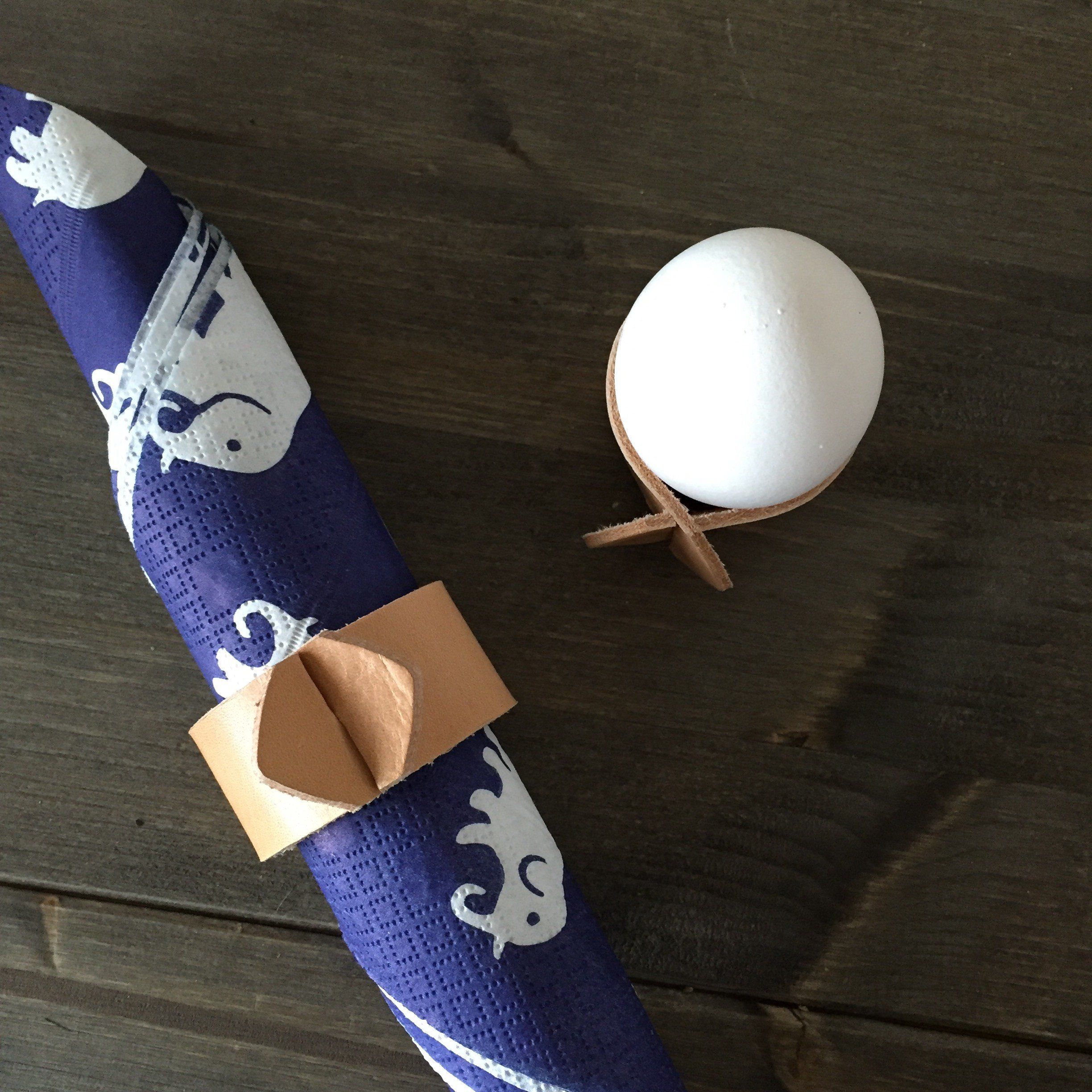 Egg Cup / Napkin Holder - Äggkopp / Servettring i läder