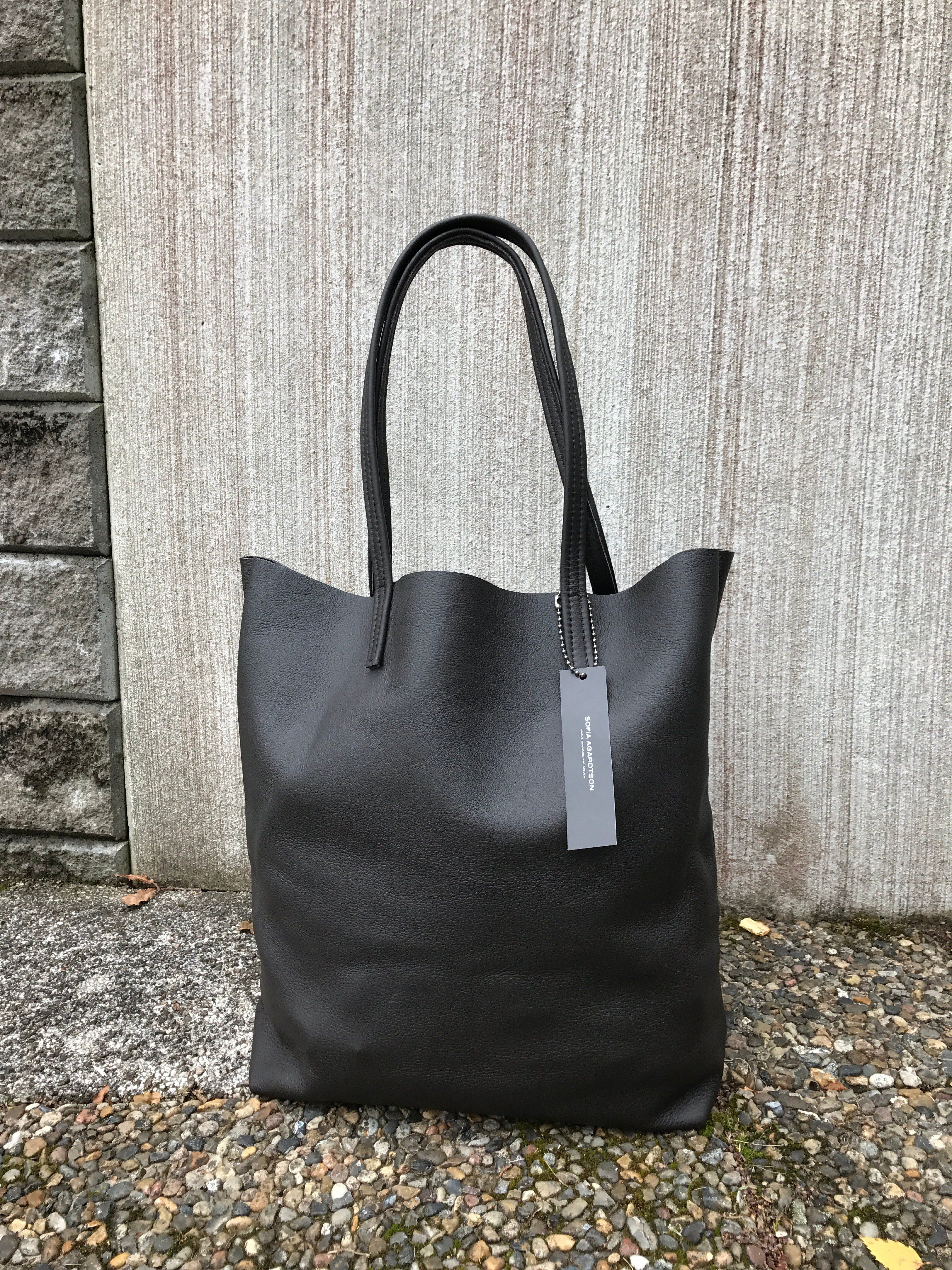 Raw Leather Tote Bag - Dark Chocolate Brown