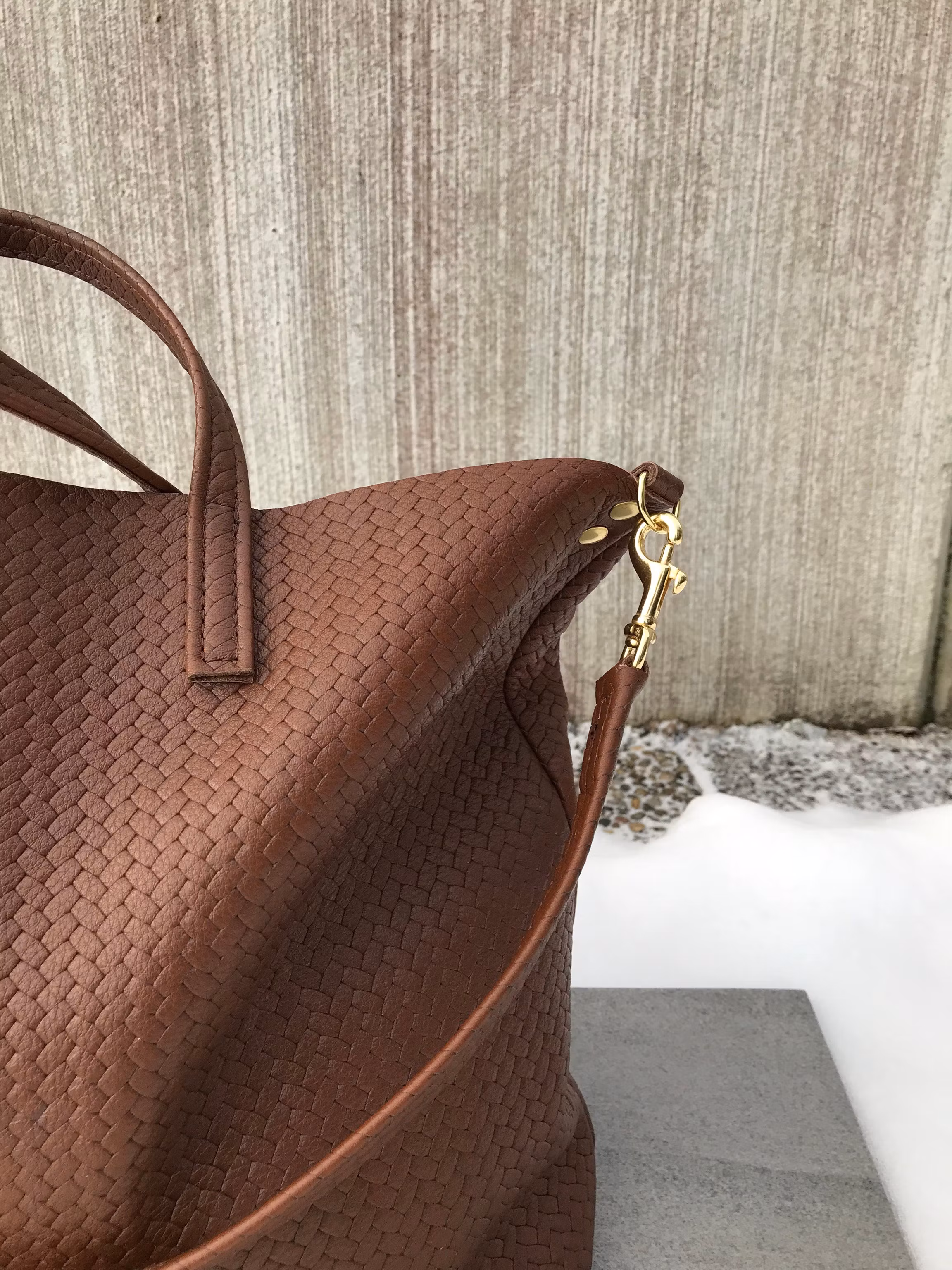 New Tote Bag - Herringbone Leather