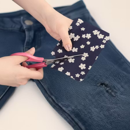 Påstrykbara denimlappar med mönster – Flexibel & slitstark lagning