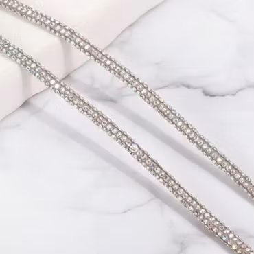 Skosnören – Rhinestone Pearlescent (120 cm)