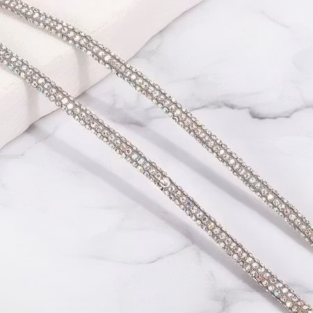 Skosnören – Rhinestone Pearlescent (120 cm)