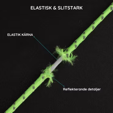 Knytfria reflexskosnören – Elastiska med snörstopp (100 cm)