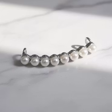 Skosmycke – Silverbåge med 8 pärlor