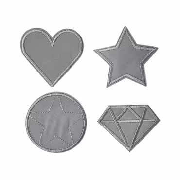 Påstrykbara reflexfigurer Kärlek & Glitter – 4 motiv