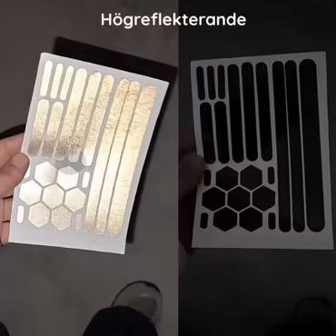 Reflexstickers svart 22-pack – honeycomb-dekaler