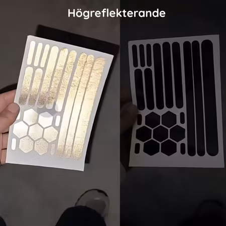 Reflexstickers Svart (22 st) – Dekaler för cykel & scooter