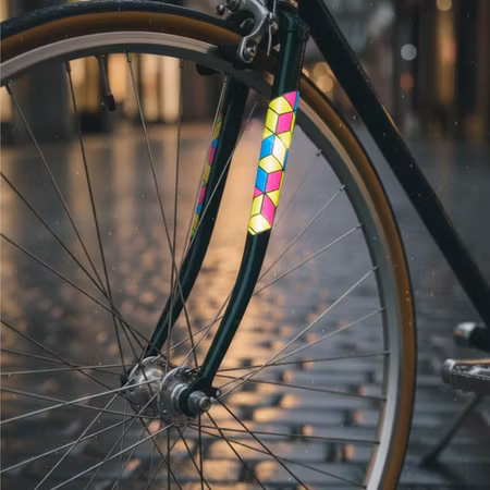 Reflexstickers Geometriska 3M – Färgglada dekaler för cykel, hjälm & barnvagn