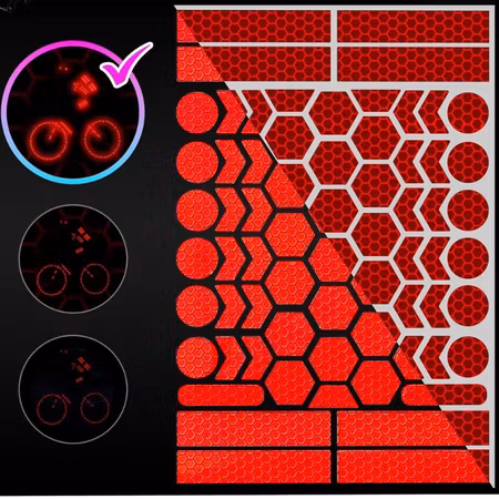 Reflexstickers Kit 67-pack – Premium dekaler för cykel, hjälm & barnvagn