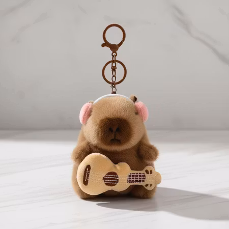 Capybara Björn med Gitar eller Mikrofon Bag Charm