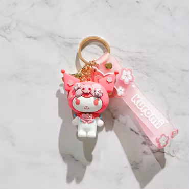 Kuromi rosa körsbärsblomma Bag Charm