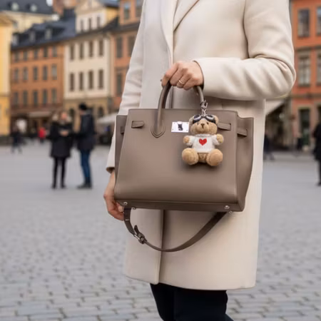 Pilot Bear Heart Sweater Bag Charm