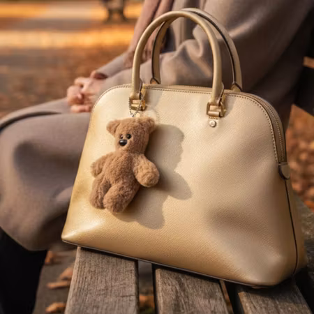 Teddy Bear Squeaky Bag Charm