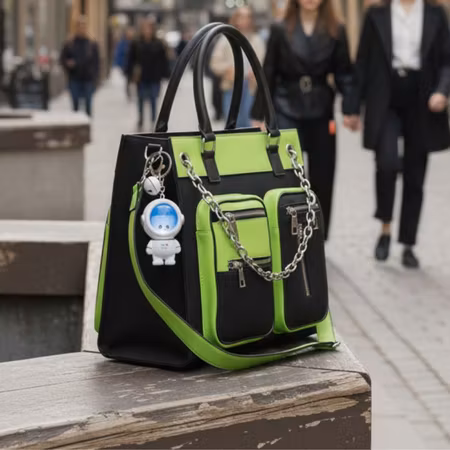 Astronaut Panda med ljuseffekt Bag Charm