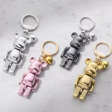 Metallic Bear Charm with Bell