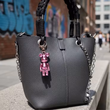 Metallic Bear Charm with Bell