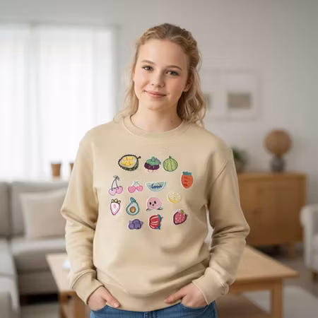 Tygmärken Frukt & Grönt – 14-pack Broderade Märken