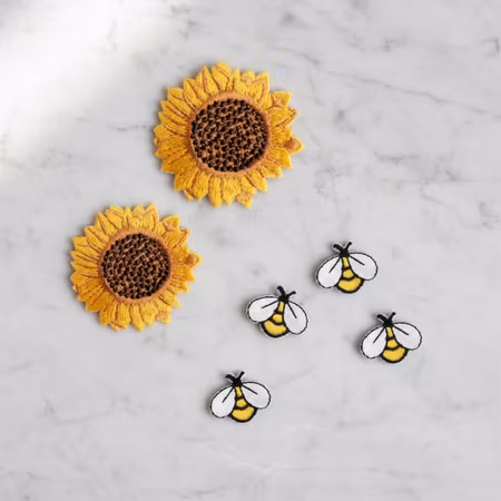 Solros & Bin – Broderade Märken (6-pack)