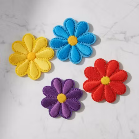 Tygmärken Blommor – Färgglada Märken (4-pack)