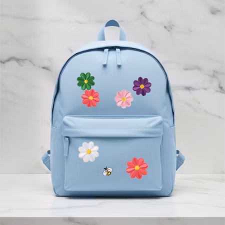 Tygmärken Blommor – Små Färgglada Märken (6-pack)
