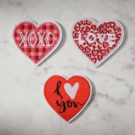 Kärleksuttryck med Hjärtan – Tygmärken Hjärtan (3-pack)