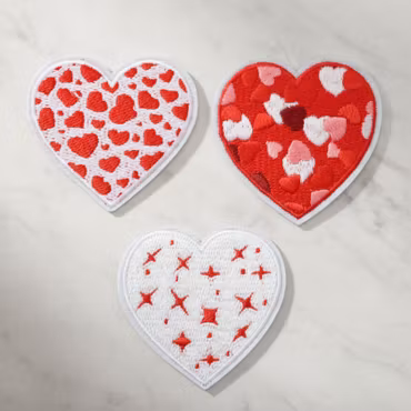 Romantisk Mix – Tygmärken Hjärtan (3-pack)