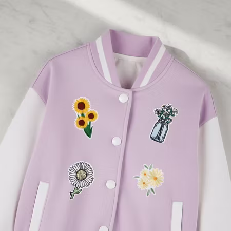 Blomsterbukett – Tygmärken Blommor (4-pack)