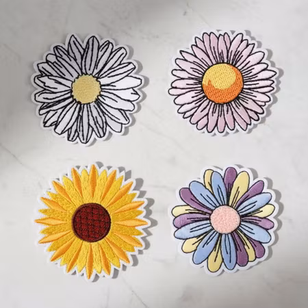 Somriga Blommor – Tygmärken (4-pack)