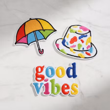 Paraply & Vibes – Tygmärken Färgglada (3-pack)