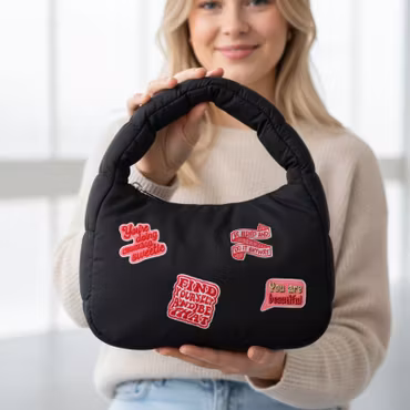 Beautiful – Tygmärken med budskap (4-pack)