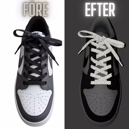 Platta Reflex Skosnören – Dubbelvävda (120 cm)