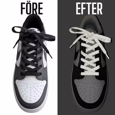 Platta Reflex Skosnören – Dubbelvävda (120 cm)