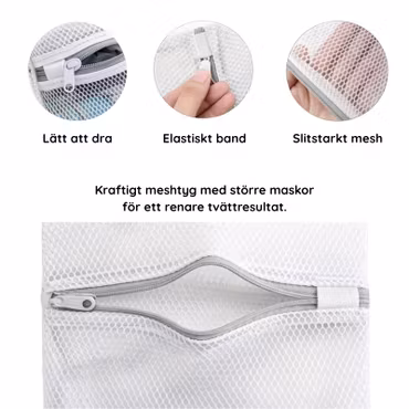 Tvättpåsar 3-pack - Slitstarka tvättnät för skonsam tvätt