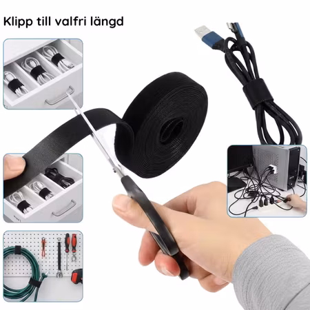 Dubbelsidigt Kardborreband på rulle 3m - Den ultimata buntaren