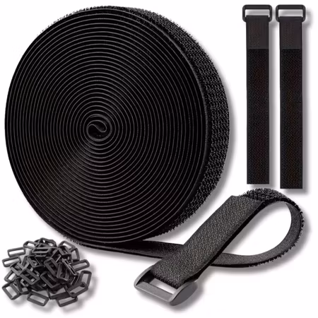 Kraftigt Kardborreband med Spännen - 2,5 meter 10-pack spännen