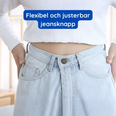 Flexibla Jeansknappar 6st - Krom/Silver