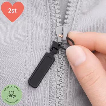 Dragkedjehänge i metall - Laga trasig dragkedja 2-pack - Svart