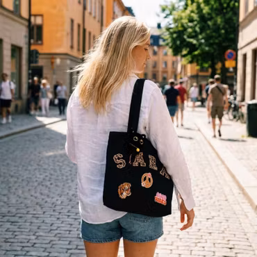 Signature Canvas Tote Small - Premium 100% bomull