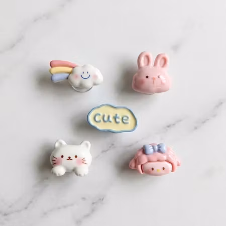 Cute charms till skor med hål 5-pack – kawaii skosmycken