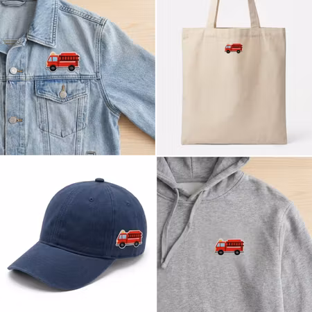 Tygmärke Brandbil – broderat strykmärke