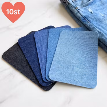 Jeanslappar stryka på 10-pack – 5 denimnyanser